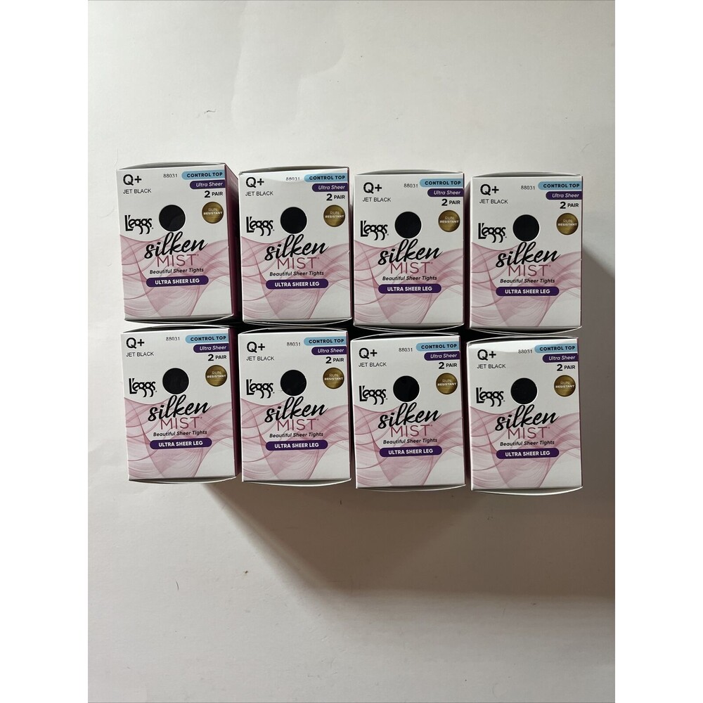 16 Pair of Leggs Silken Mist Ultra Sheer Leg Tights Women's Size Q+ Jet Black